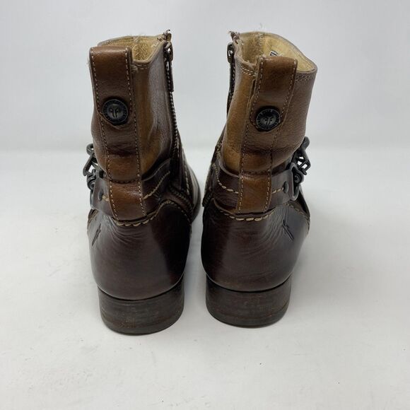 Frye Boots Womens Size 8.5 Brown Leather Harness Ankle Riding Western - Picture 8 of 12